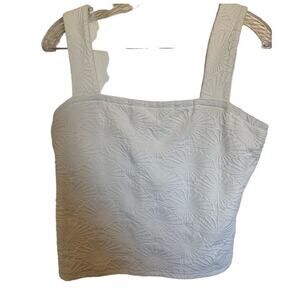 Crop top white on white pattern size xl